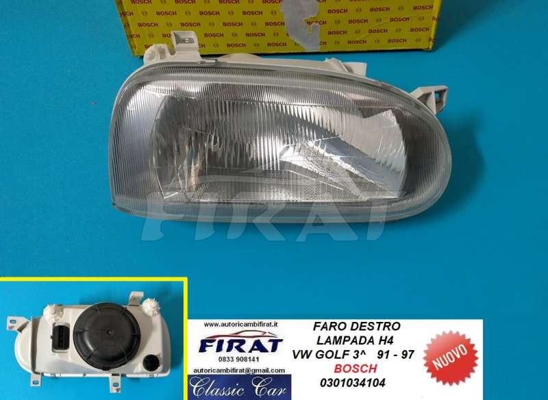 FARO VW GOLF 3 SERIE 91 - 97 H4 BOSCH ANT.DX